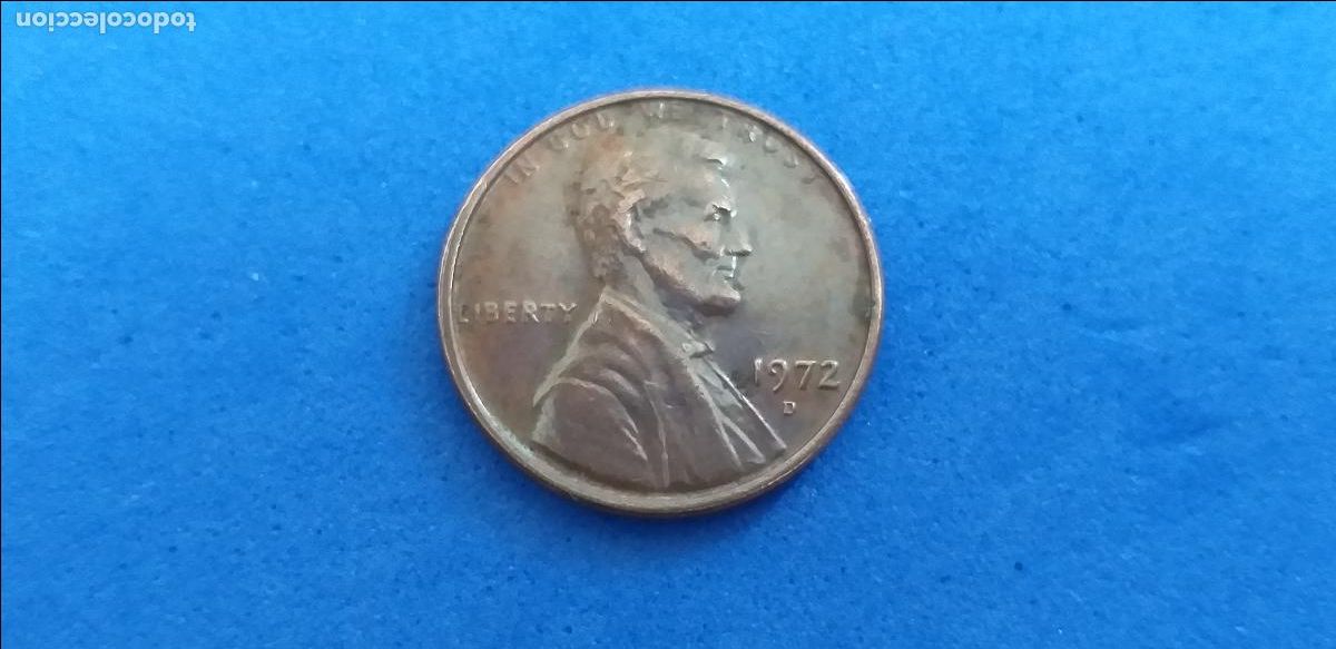 Monedas antiguas de Am&eacute;rica: MONEDA USA. ONE CENT. A&Ntilde;O 1972. D. ABRAHAM LINCOLN. 1 centavo estados unidos
