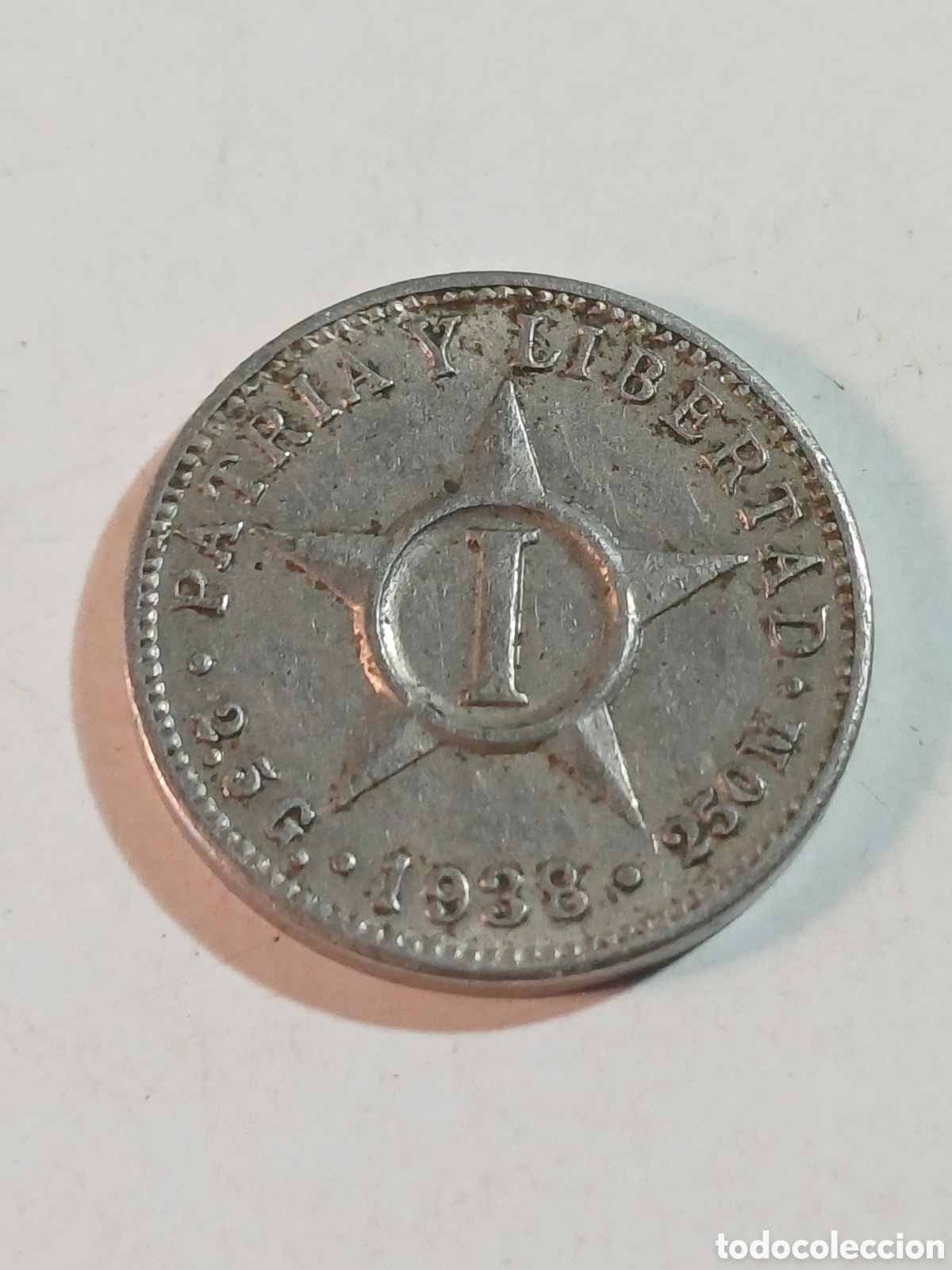 Monedas antiguas de Am&eacute;rica: Moneda un centavo 1938 Rep&uacute;blica de Cuba