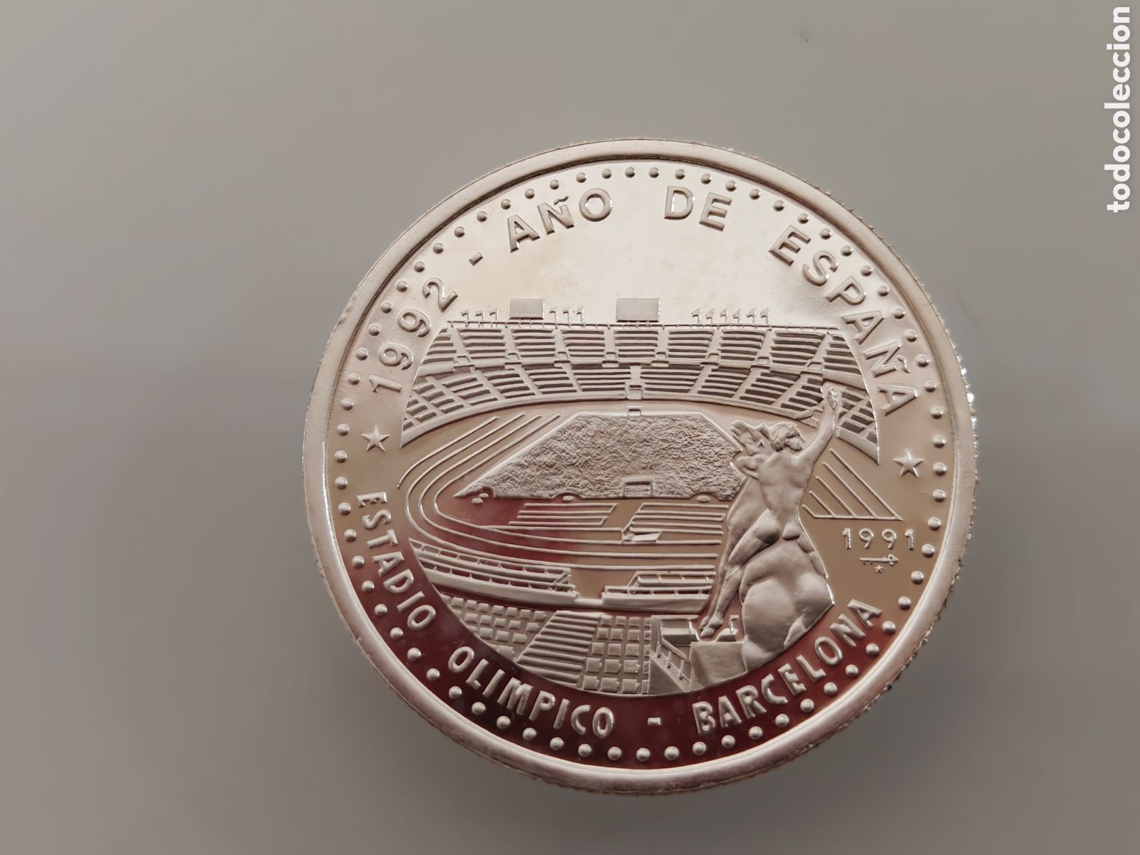 Monedas antiguas de Am&eacute;rica: MONEDA 1 ONZA 1991 PLATA 999 CUBA ESTADI OLIMPIC BARCELONA 10 PESOS