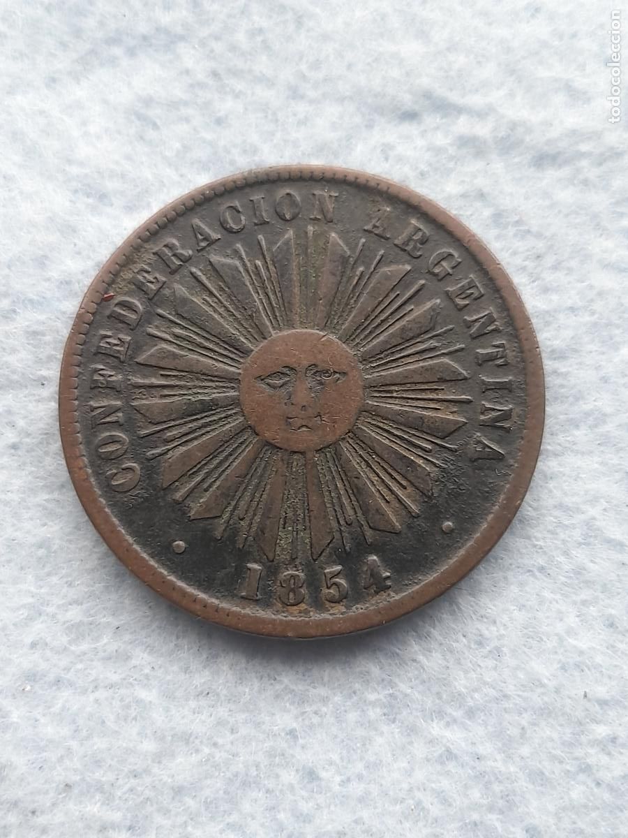 Moedas antigas da Am&eacute;rica: Argentina. 4 Centavos. A&ntilde;o 1854.