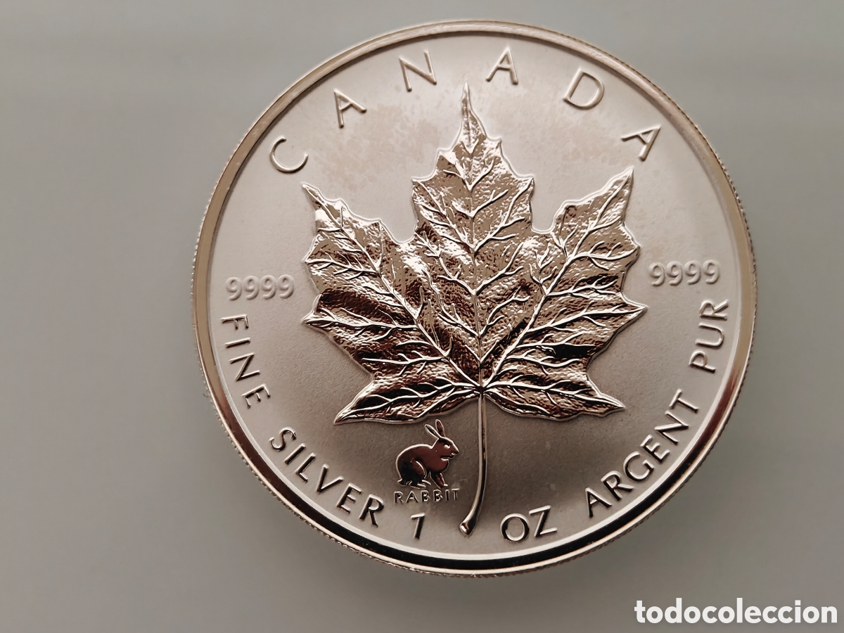 Monedas antiguas de Am&eacute;rica: MONEDA 1 ONZA MAPLE LEAF 1999 CANADA PLATA 9999 PRIVY RABBIT PROOF