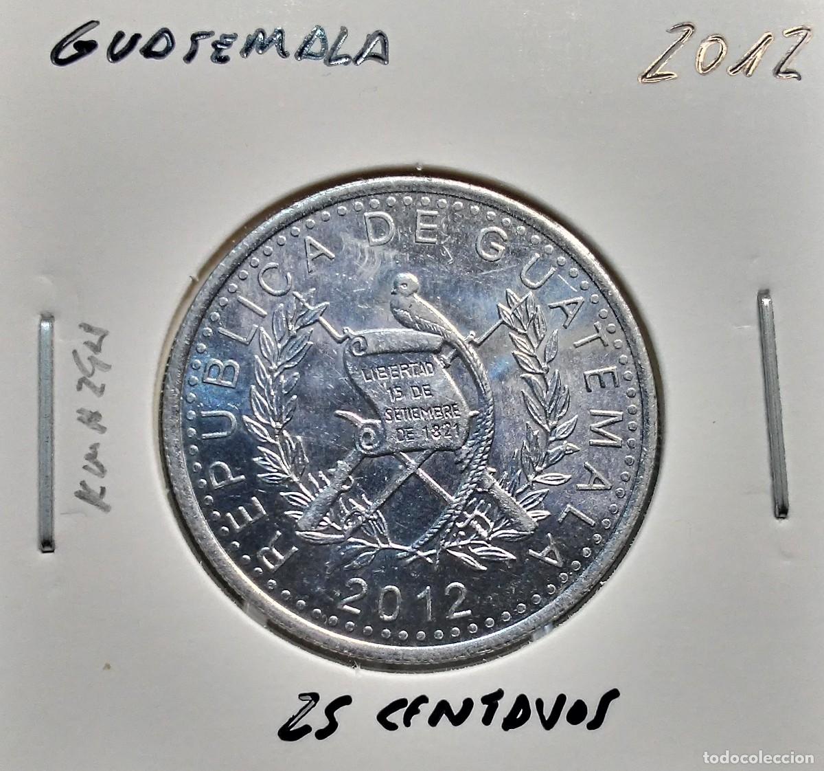 Monedas antiguas de Am&eacute;rica: GUATEMALA 25 CENTAVOS 2012 KM#294 EBC.