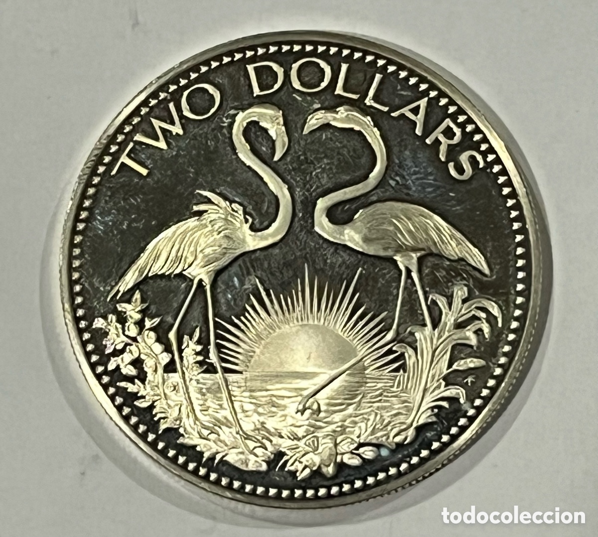 Moedas antigas da Am&eacute;rica: MONEDA 2 DOLLARS, COMMONWEALTH OF THE BAHAMAS, 1975 - PLATA 925 - ENCAPSULADA