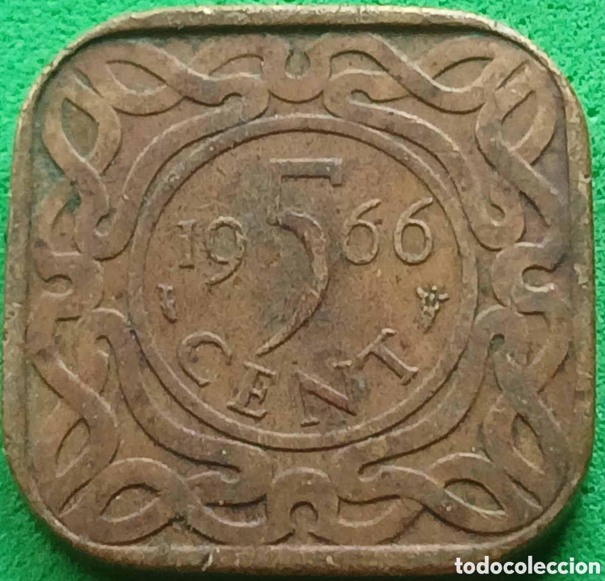 Monedas antiguas de Am&eacute;rica: Surinam 5 cent 1966 km#12 ceca &rdquo;pescado &rdquo;