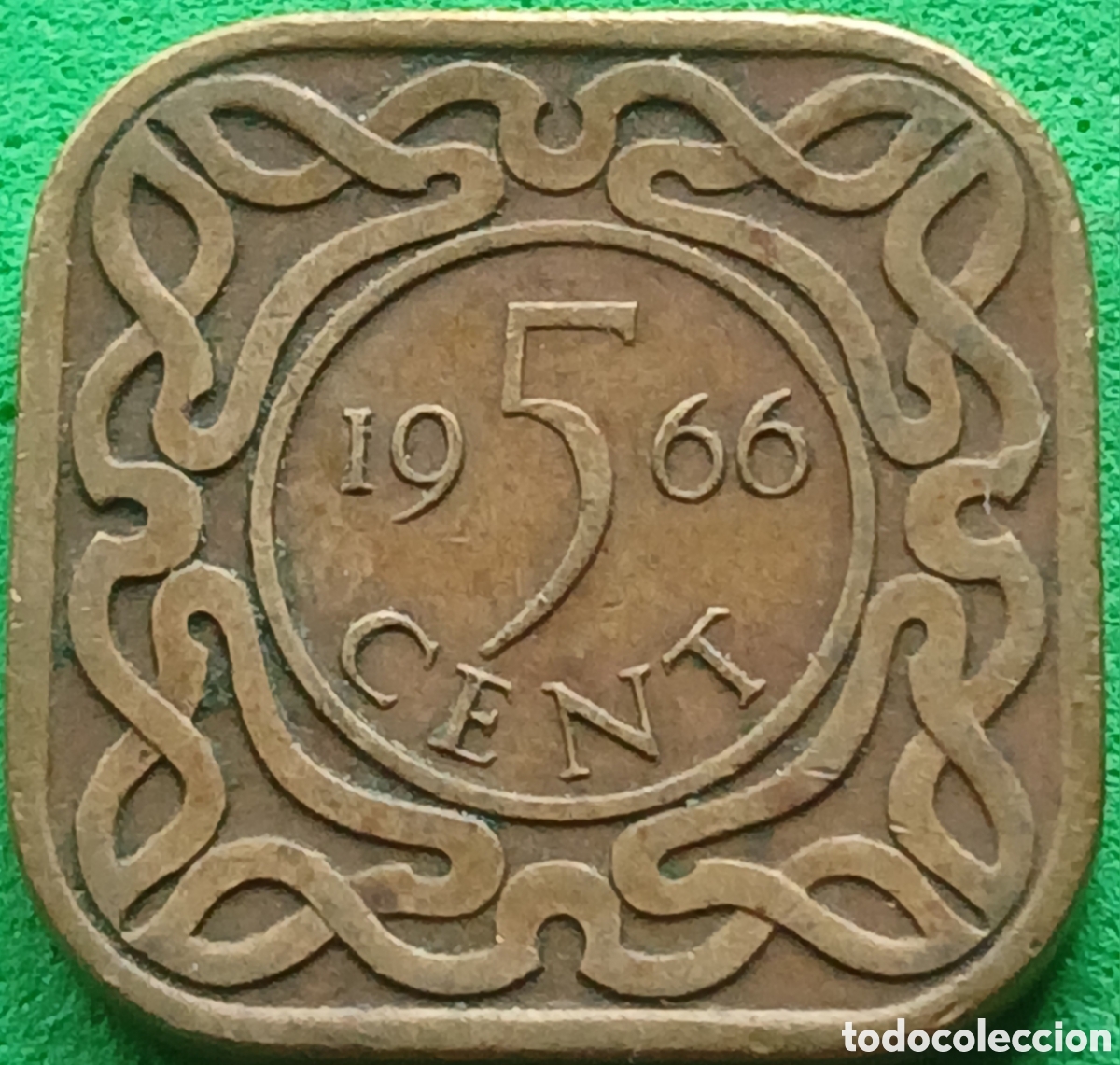 Monedas antiguas de Am&eacute;rica: Surinam 5 cent 1966 km#12 sin marca de ceca