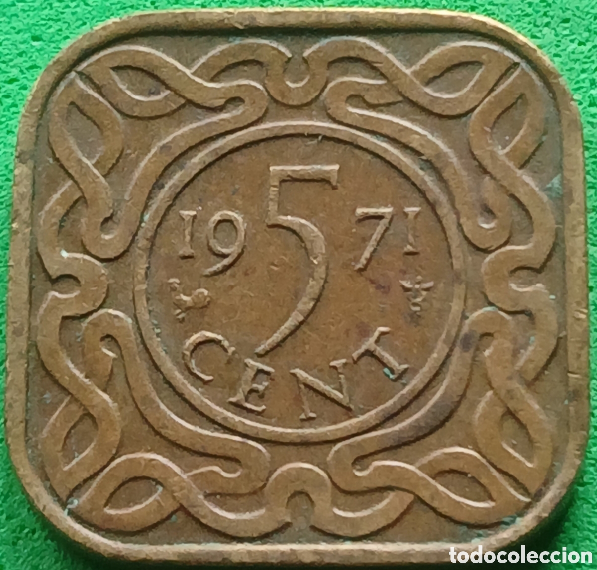 Monedas antiguas de Am&eacute;rica: Surinam 5 cent 1971 km#12 poco com&uacute;n