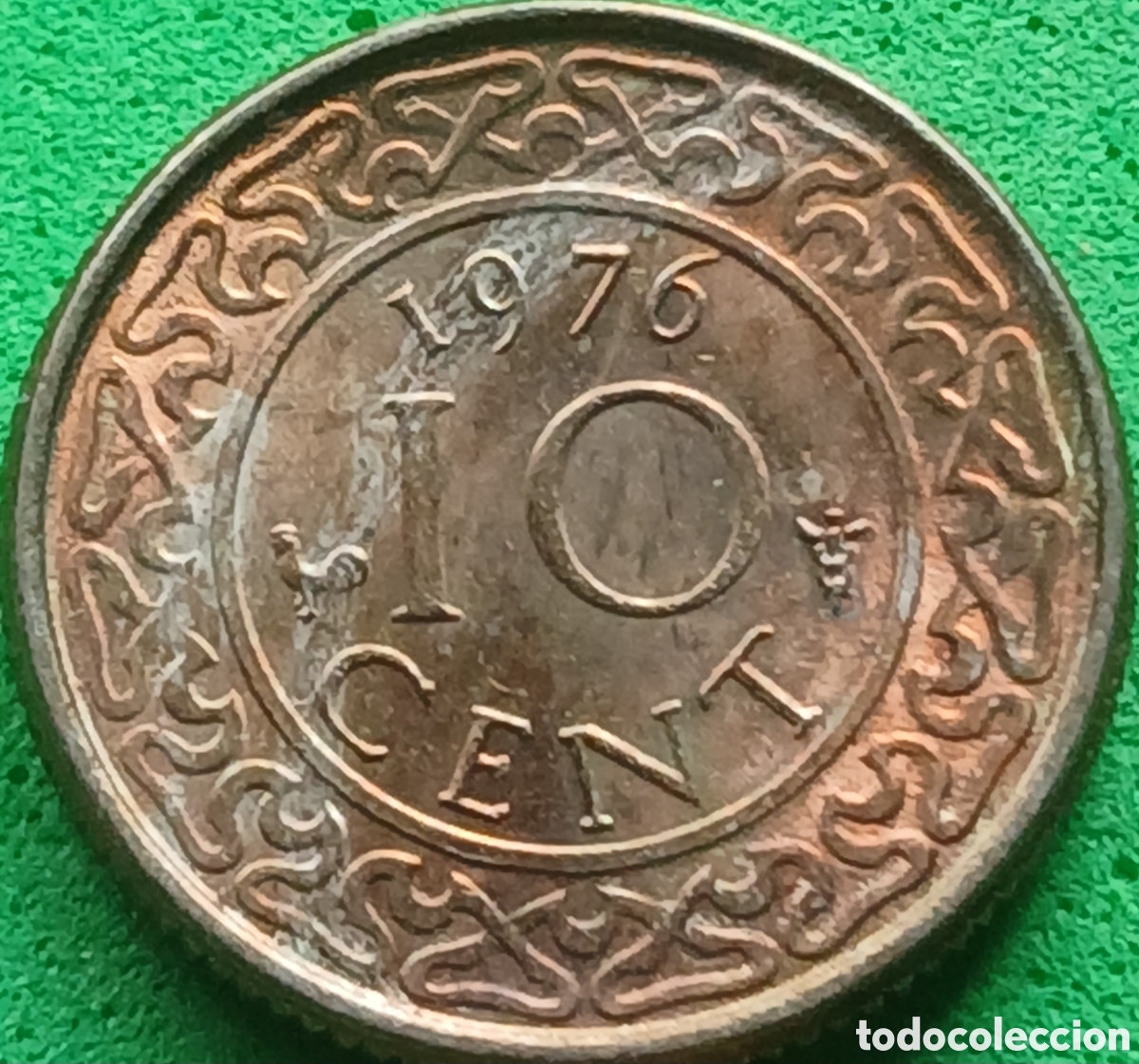 Monedas antiguas de Am&eacute;rica: Surinam 10 cent 1976 km#13