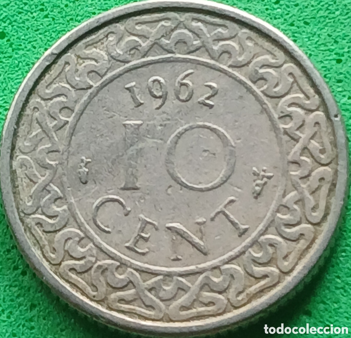 Monedas antiguas de Am&eacute;rica: Surinam 10 cent 1962 km#13 sin marca