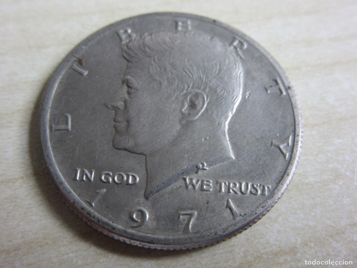 Monedas antiguas de Am&eacute;rica: Medio d&oacute;lar de 1971 con busto de Kennedy