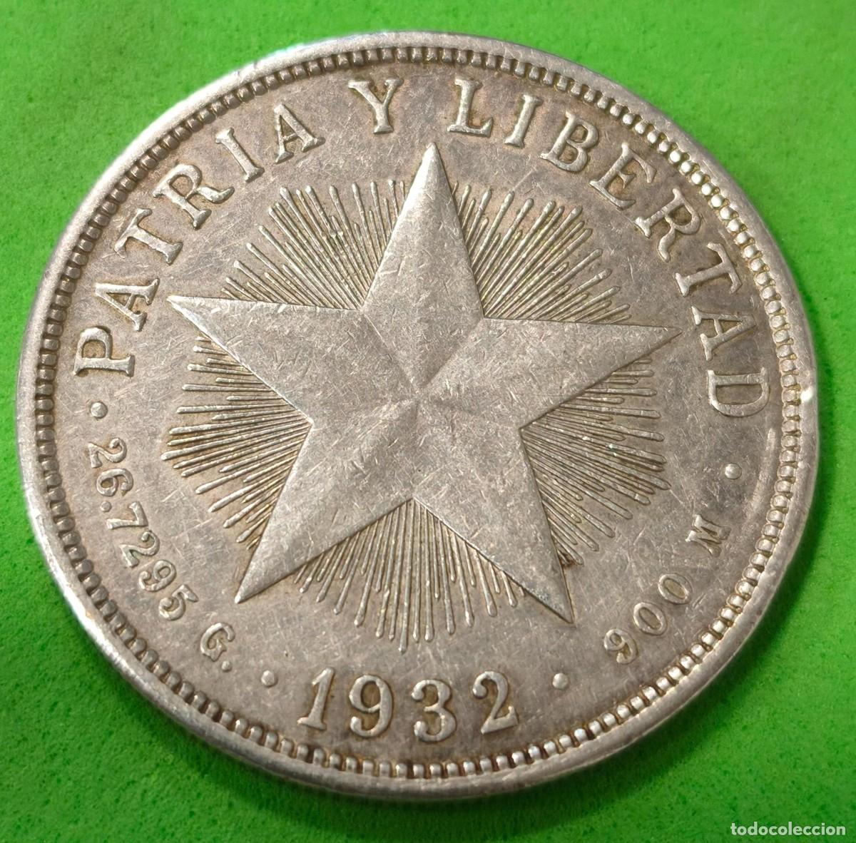 Monedas antiguas de Am&eacute;rica: CUBA. A&Ntilde;O 1932. 1 PESO PLATA (900). PATRIA Y LIBERTAD. PESO 26,7