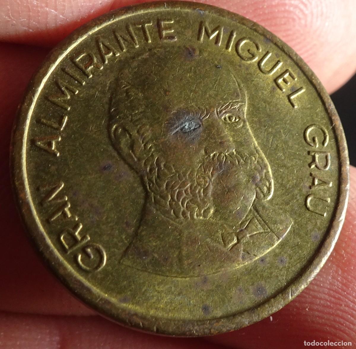 Monedas antiguas de Am&eacute;rica: ANTIGUA MONEDA PERU, GRAN ALMIRANTE MIGUEL GRAU ,20 CENTIMOS, VER FOTOS