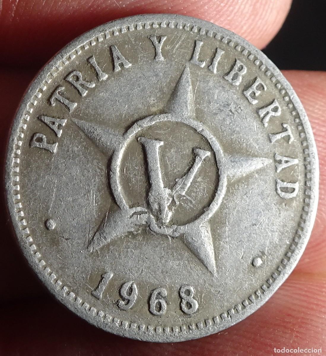 Monedas antiguas de Am&eacute;rica: ANTIGUA MONEDA CUBA 5 CENTAVOS 1968 ,PATRIA Y LIBERTAD, VER FOTOS