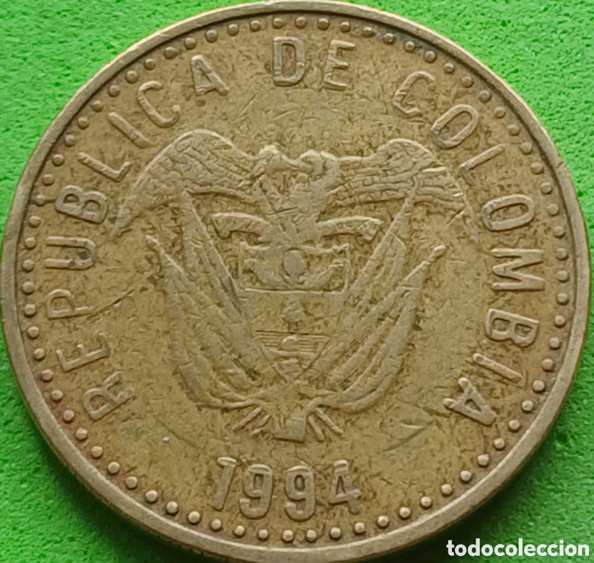 Monedas antiguas de Am&eacute;rica: Colombia 100 pesos 1994 km#285 L - n&uacute;meros de denominaci&oacute;n grandes