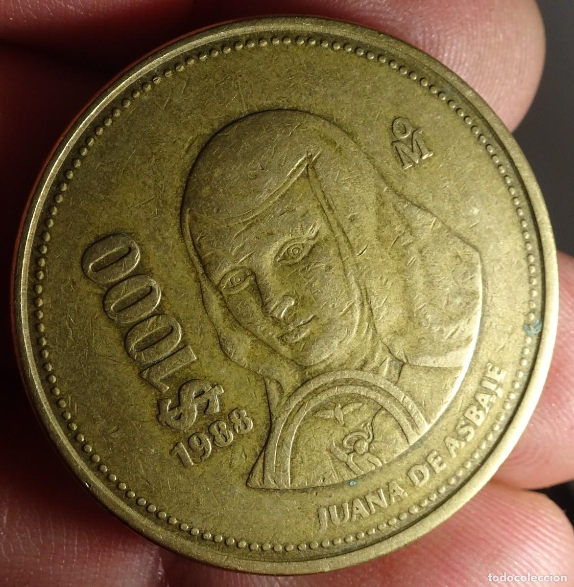 Monedas antiguas de Am&eacute;rica: ANTIGUA MONEDA ESTADOS UNIDOS MEXICANOS, 1000 PESOS, 1988, VER FOTOS