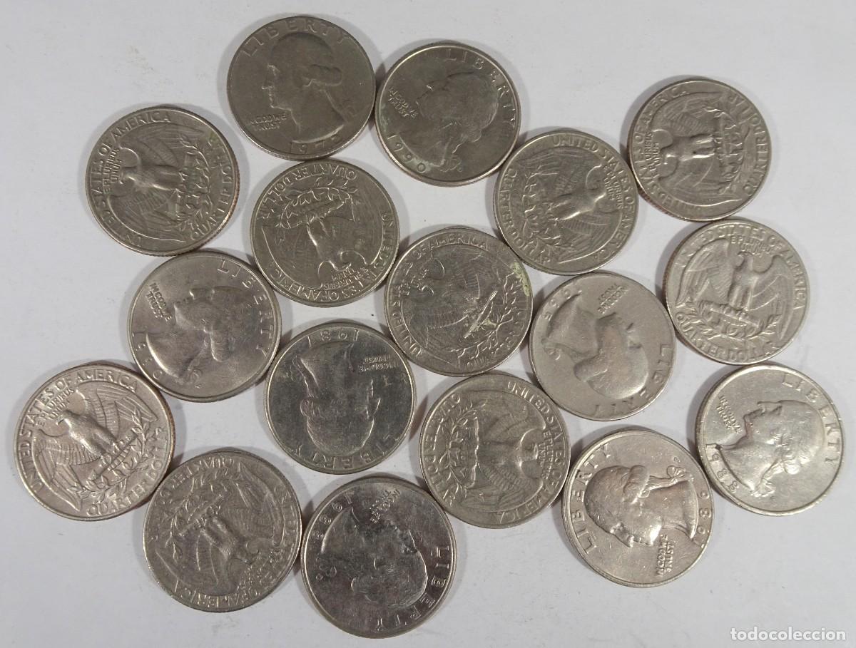 Monedas antiguas de Am&eacute;rica: LOTE DE ANTIGUAS MONEDAS USA ,CUARTOS DE DOLAR, VARIOS A&Ntilde;OS, VER FOTOS