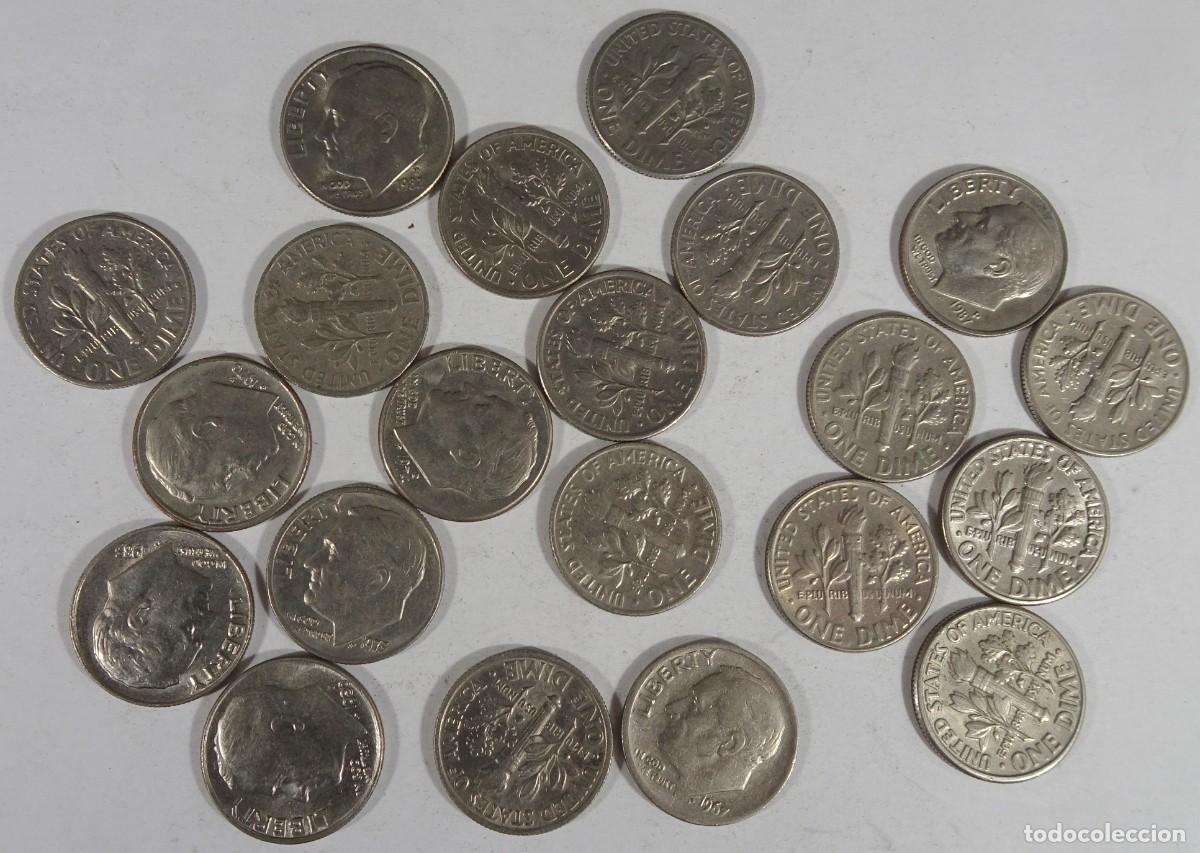 Monedas antiguas de Am&eacute;rica: LOTE DE ANTIGUAS MONEDAS USA ,ONE DIME, VARIOS A&Ntilde;OS, VER FOTOS