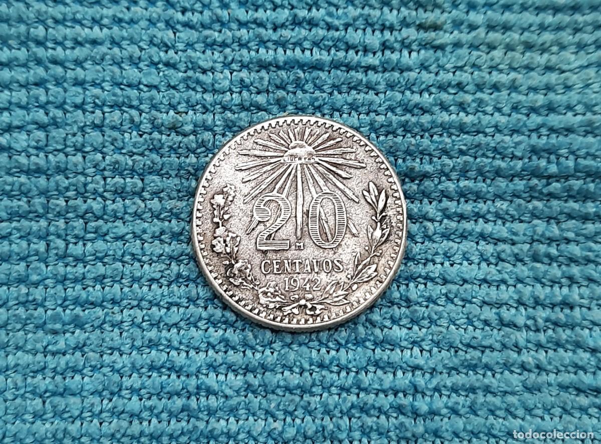 Monedas antiguas de Am&eacute;rica: Mexico, 20 Centavos 1942 - Foto 2