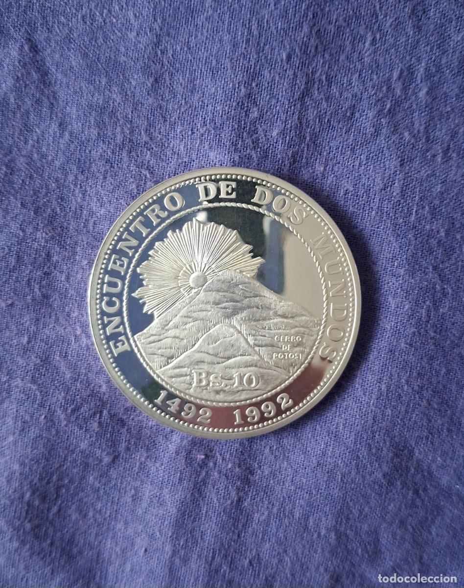 Monedas antiguas de Am&eacute;rica: 10 Bolivianos Encuentro de Dos Mundos Bolivia 1991