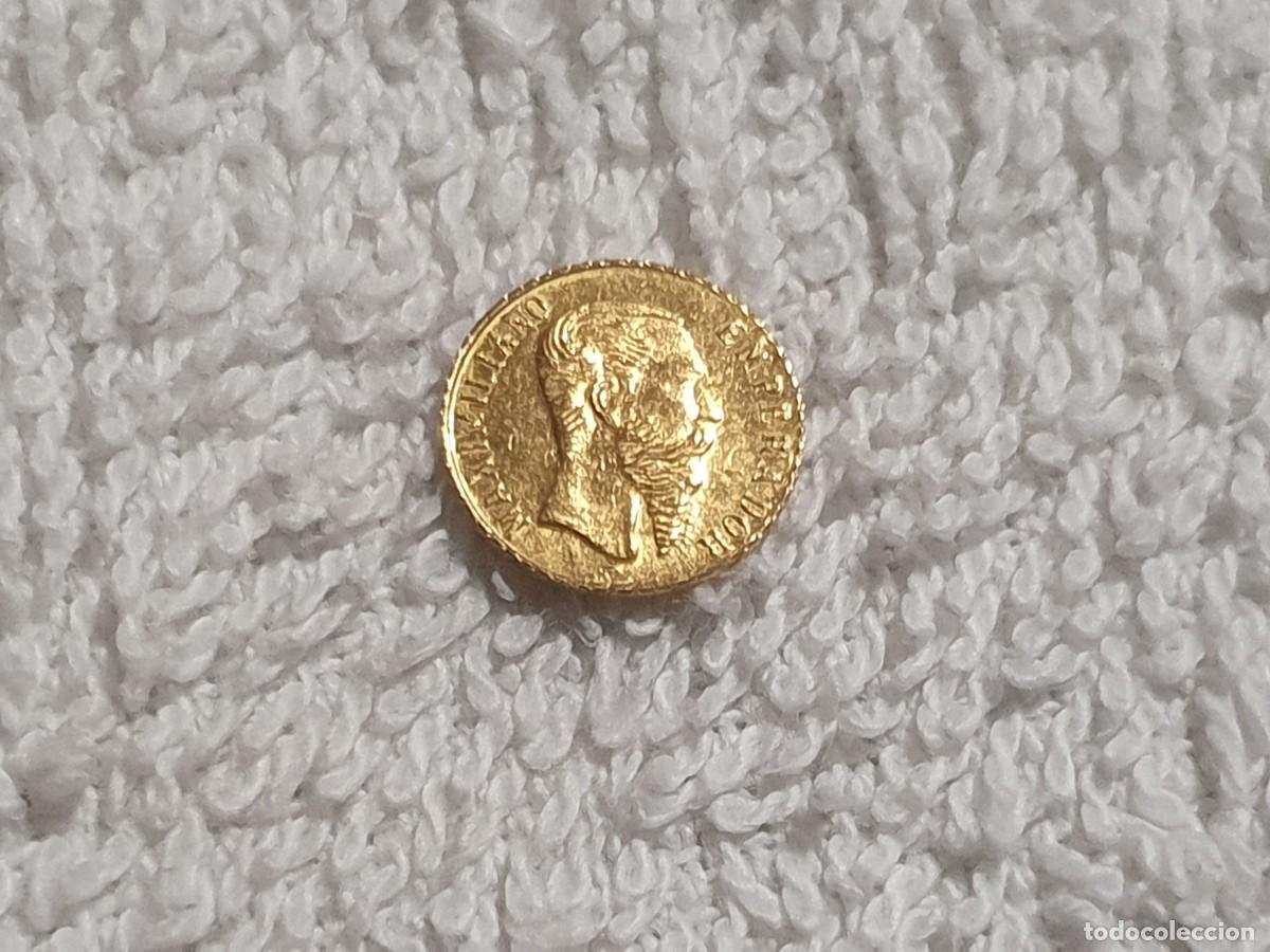 Monedas antiguas de Am&eacute;rica: MONEDA MEXICO. ORO 12 KILATES. 1865. MAXIMILIANO EMPERADOR. ORIGINAL