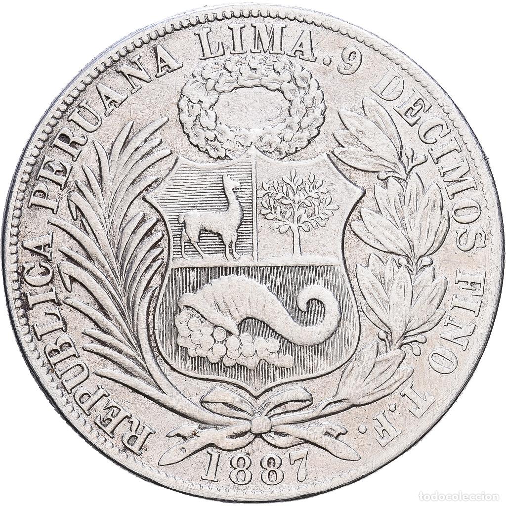 Monedas antiguas de Am&eacute;rica: [#1552306] Per&uacute;, SOUTH PERU, Sol, 1887, Santiago, Plata, MBC+, KM:196.22