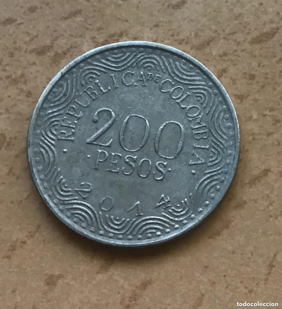 Monedas antiguas de Am&eacute;rica: 200 pesos de Colombia. A&ntilde;o 2014