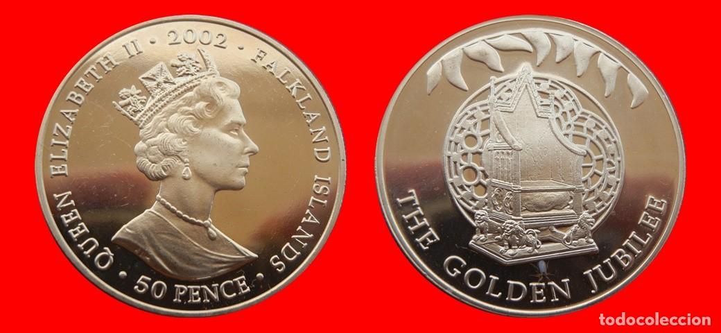 Monedas antiguas de Am&eacute;rica: 50 PENIQUES PENCE 2002 SIN CIRCULAR ISLAS MALVINAS FALKLAND-9821SC
