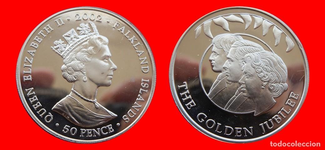 Monedas antiguas de Am&eacute;rica: 50 PENIQUES PENCE 2002 SIN CIRCULAR ISLAS MALVINAS FALKLAND-9823SC