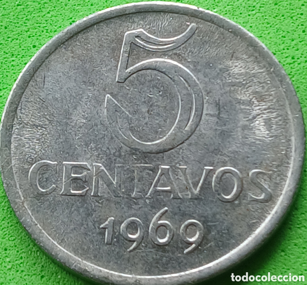 Monedas antiguas de Am&eacute;rica: Brasil 5 centavos 1969 km#577.2