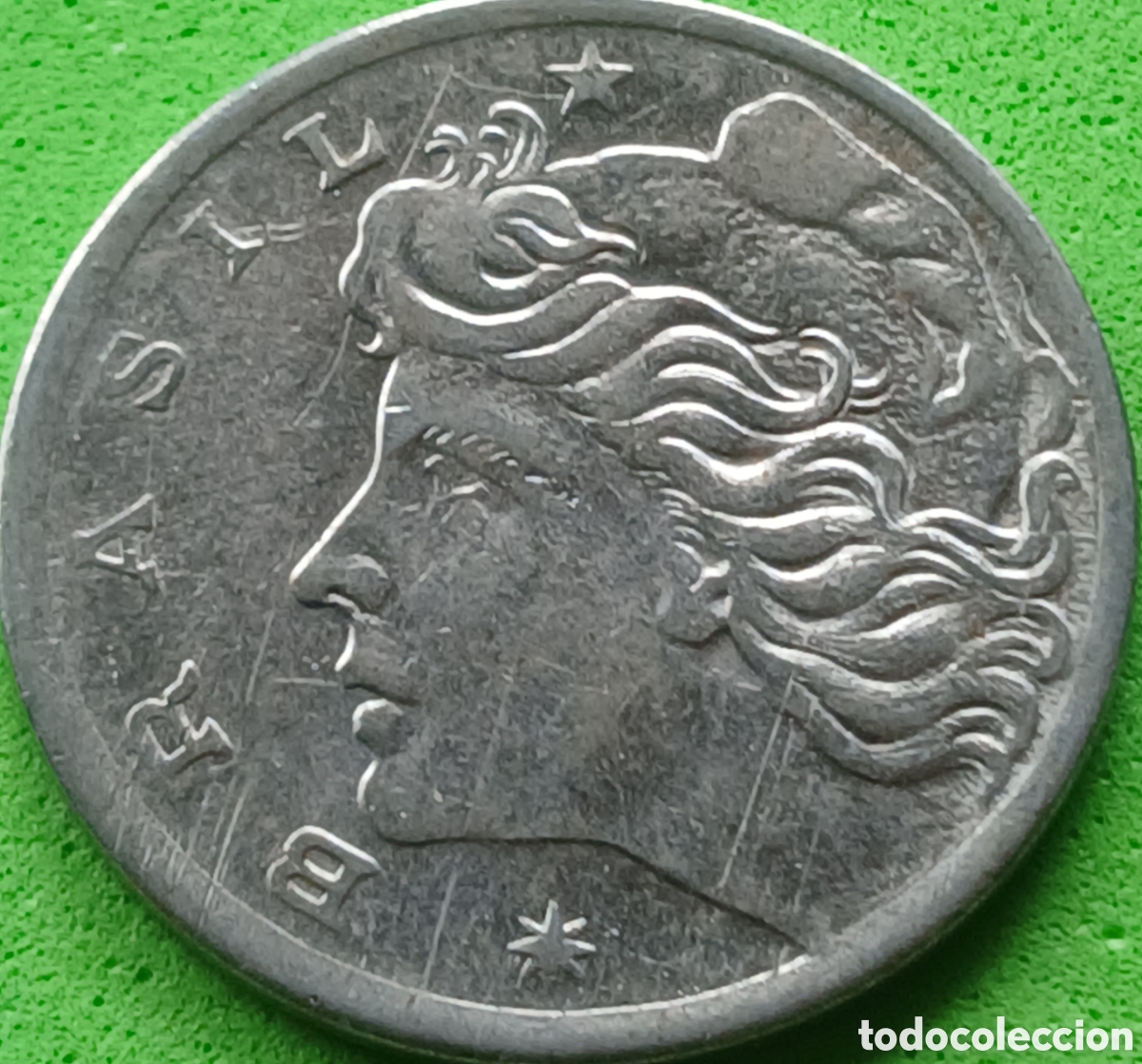 Monedas antiguas de Am&eacute;rica: Brasil 5 centavos 1969 km#577.2 - Foto 2