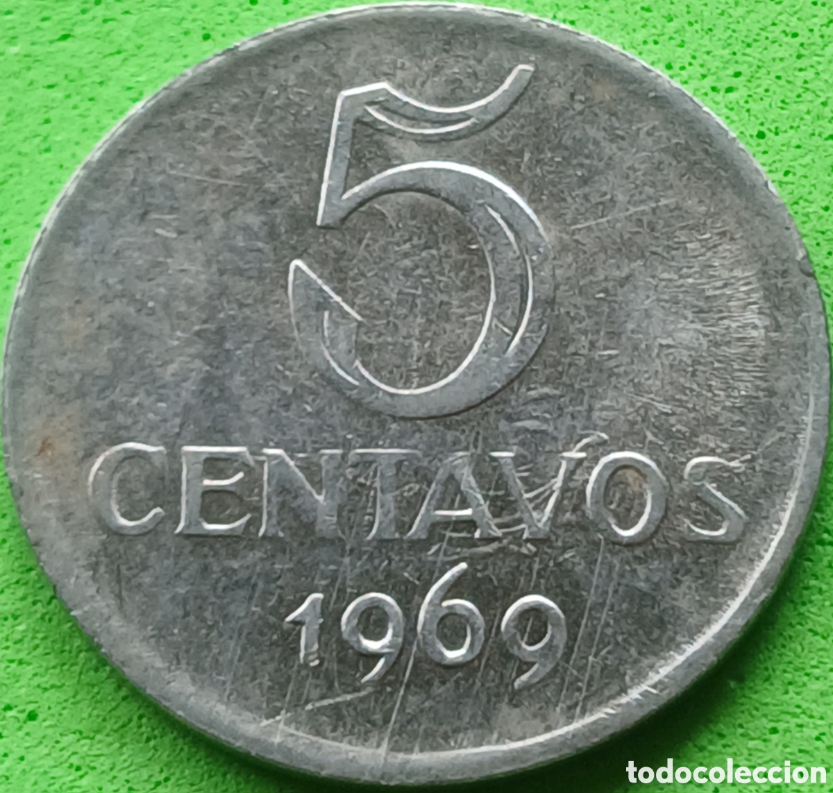 Monedas antiguas de Am&eacute;rica: Brasil 5 centavos 1969 km#577.2 - Foto 1