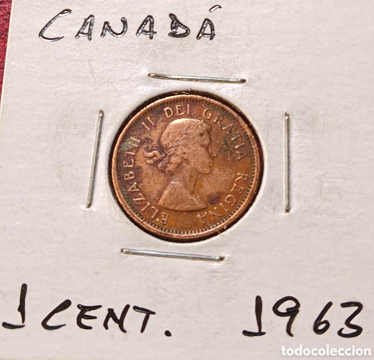 Monedas antiguas de Am&eacute;rica: Canad&aacute;. 1963. Un c&eacute;ntimo