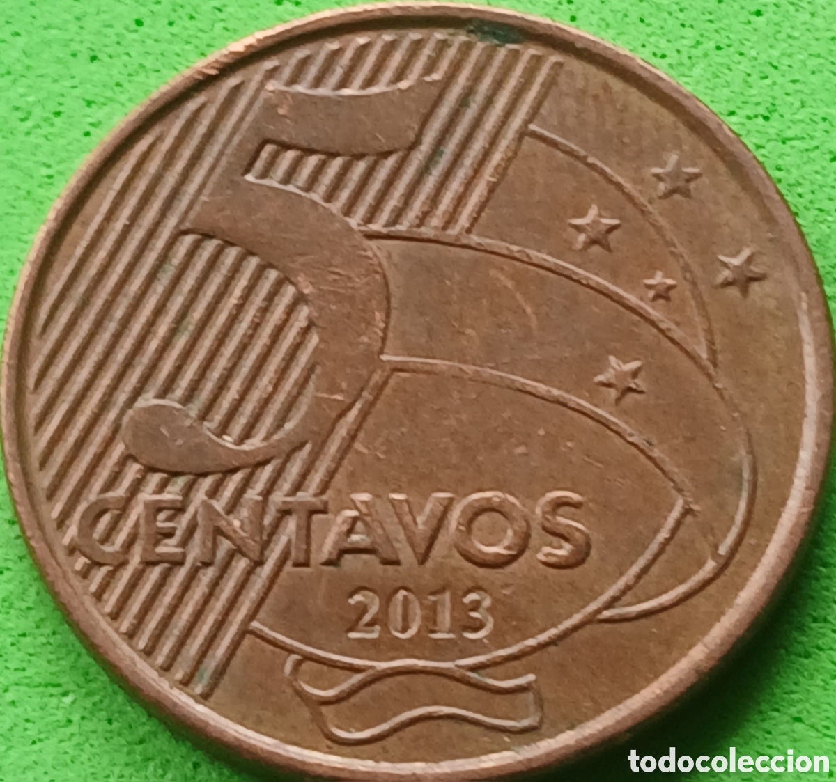 Monedas antiguas de Am&eacute;rica: Brasil 5 centavos 2013 km#648 - Foto 1