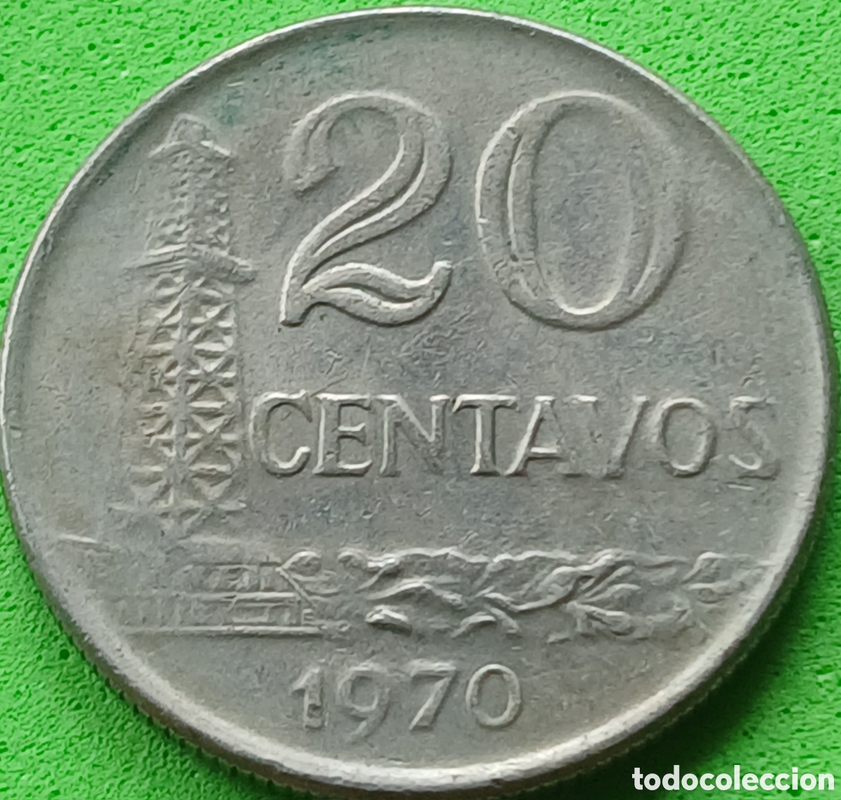 Monedas antiguas de Am&eacute;rica: Brasil 20 centavos 1970 km#579.2