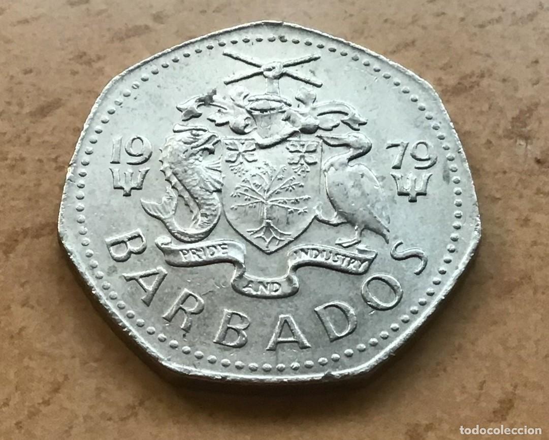 Monedas antiguas de Am&eacute;rica: 1 d&oacute;lar de Barbados. A&ntilde;o 1979 - Foto 2