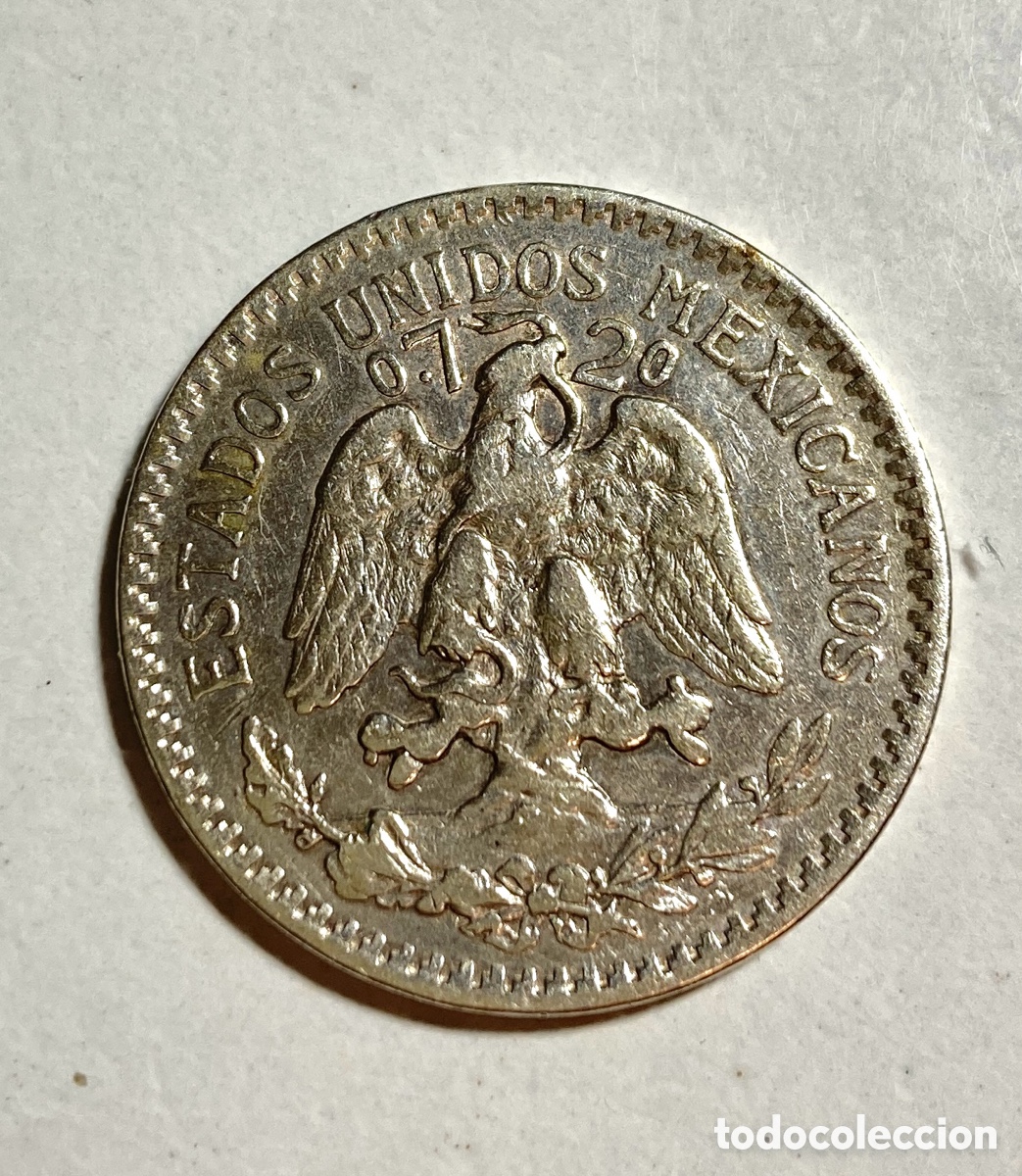 Monedas antiguas de Am&eacute;rica: 50 centavos Mexico 1919. 8,33 grs plata 0.700