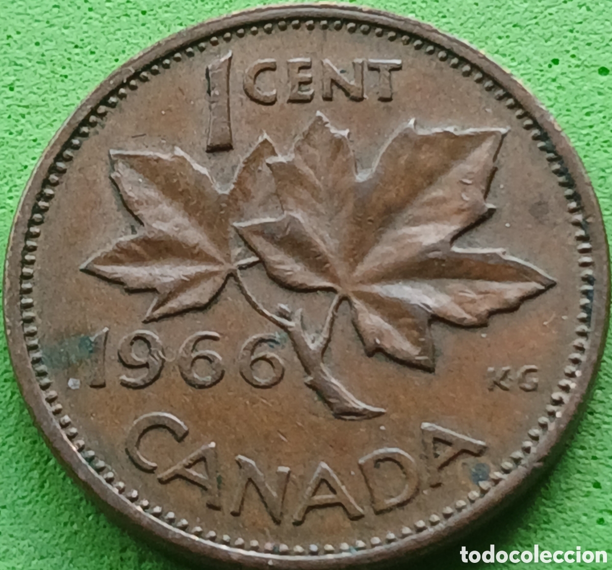 Monedas antiguas de Am&eacute;rica: Canad&aacute; 1 cent 1966 km#59