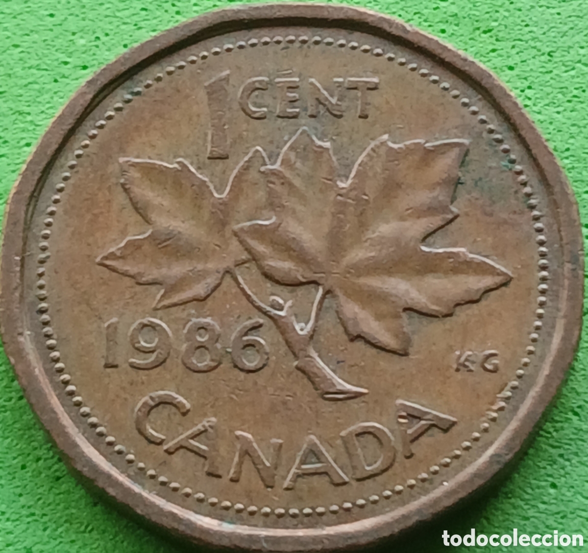 Monedas antiguas de Am&eacute;rica: Canad&aacute; 1 cent 1986 km#132