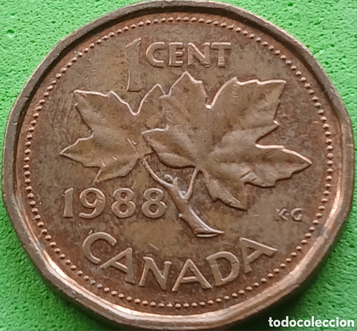 Monedas antiguas de Am&eacute;rica: Canad&aacute; 1 cent 1988 km#132
