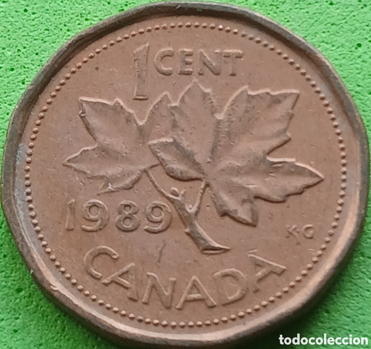 Monedas antiguas de Am&eacute;rica: Canad&aacute; 1 cent 1989 km#132