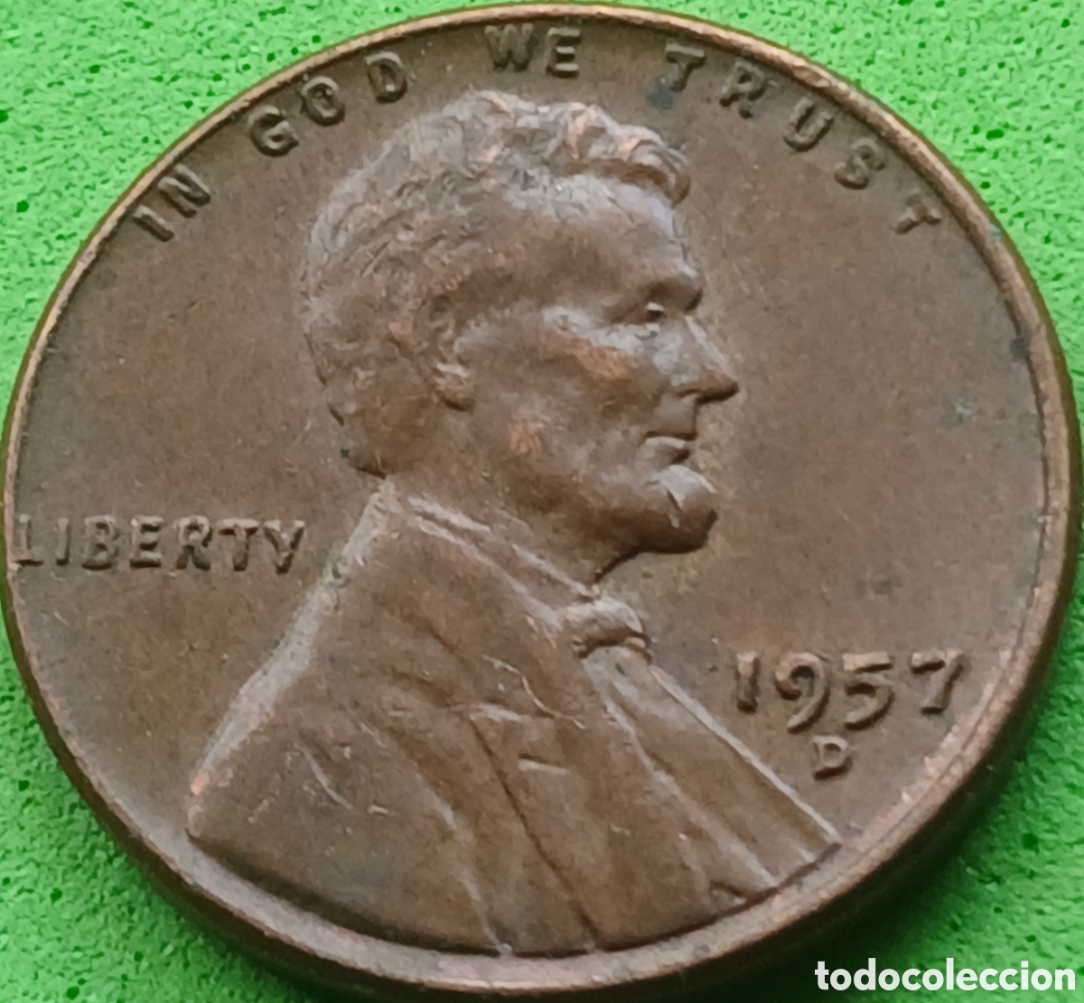Monedas antiguas de Am&eacute;rica: USA one cent 1957 D km#132