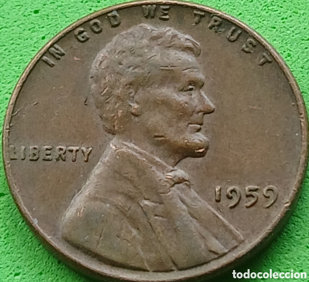 Monedas antiguas de Am&eacute;rica: USA one cent 1959 km#201 sin marca de ceca