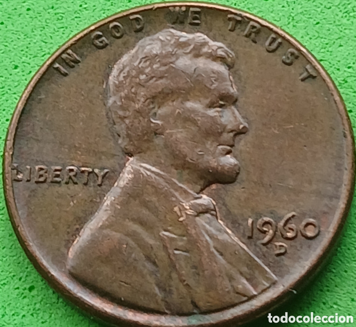 Monedas antiguas de Am&eacute;rica: USA one cent 1960 D km#201