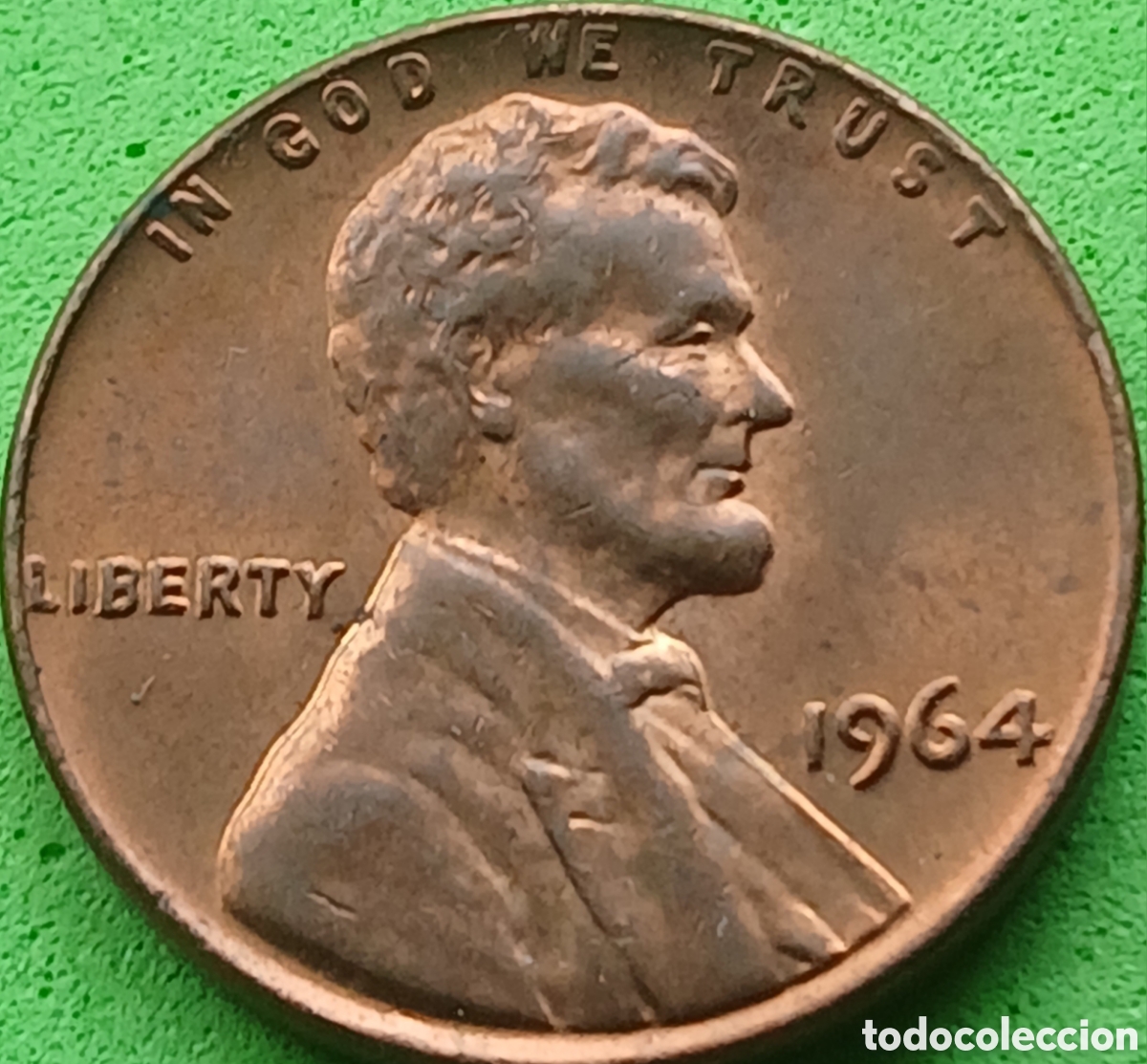 Monedas antiguas de Am&eacute;rica: USA one cent 1964 km#201 sin marca de ceca