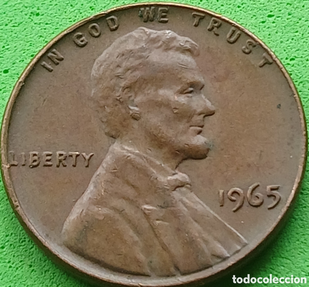 Monedas antiguas de Am&eacute;rica: USA one cent 1965 km#201 sin marca de ceca