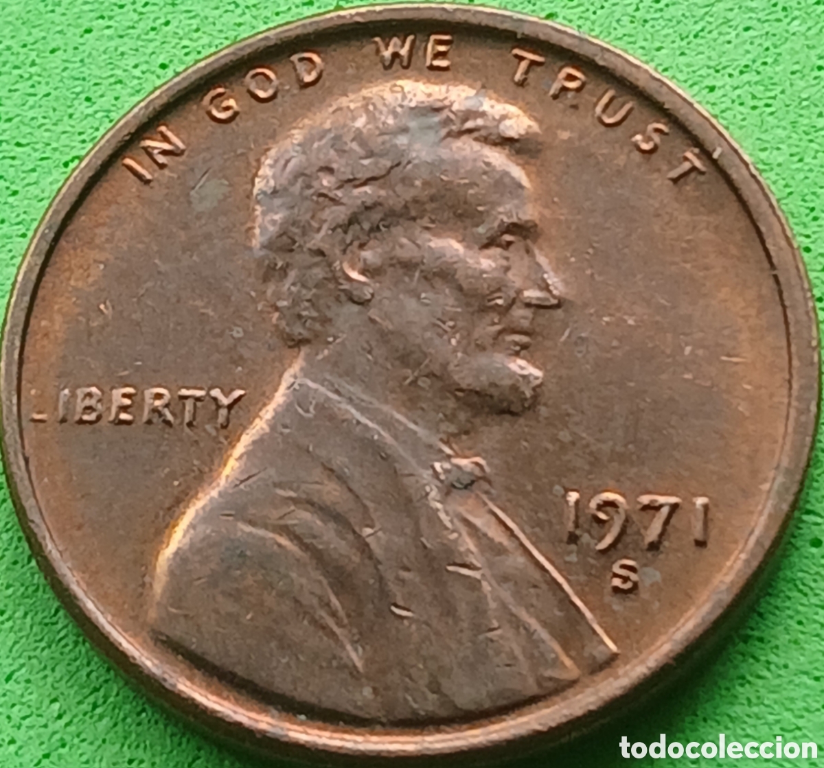 Monedas antiguas de Am&eacute;rica: USA one cent 1971 S km#201