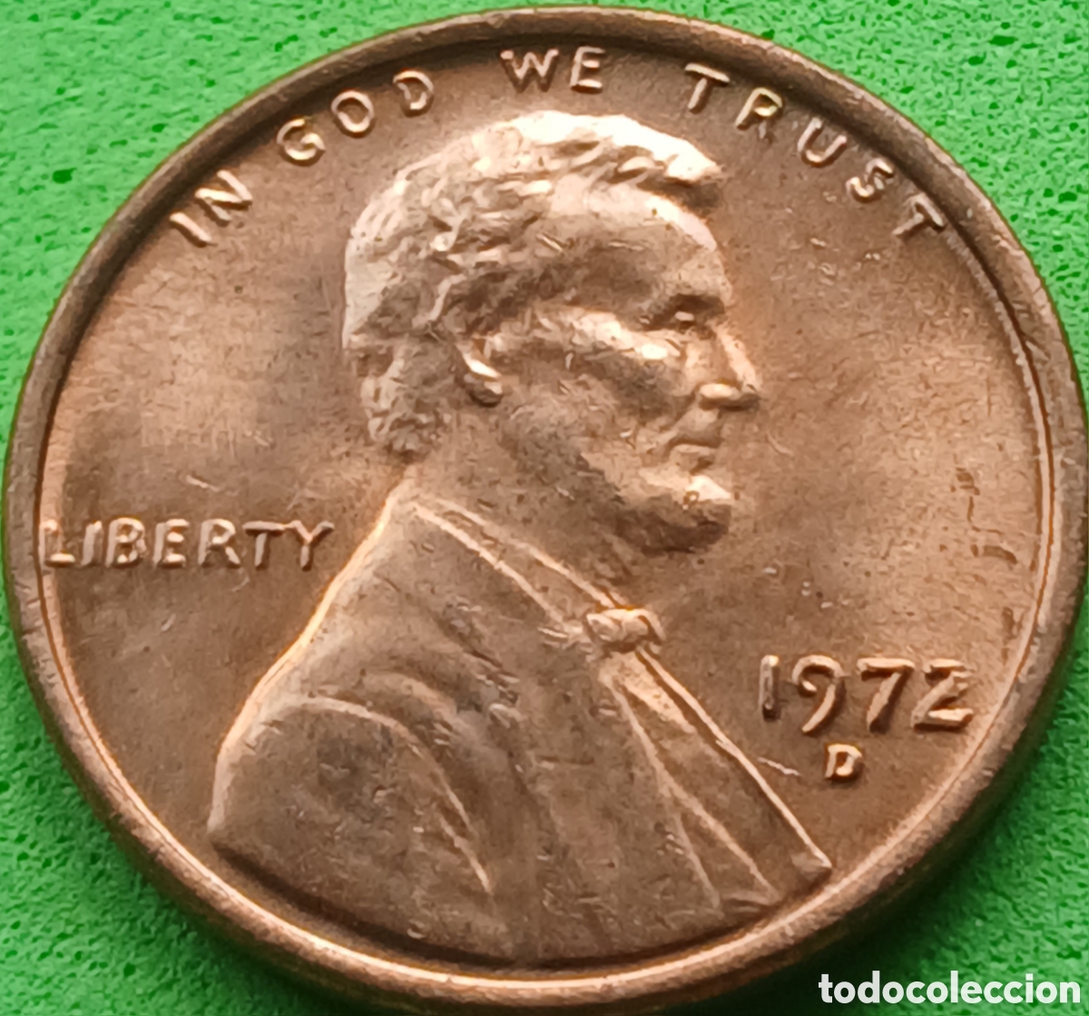Monedas antiguas de Am&eacute;rica: USA one cent 1972 D km#201