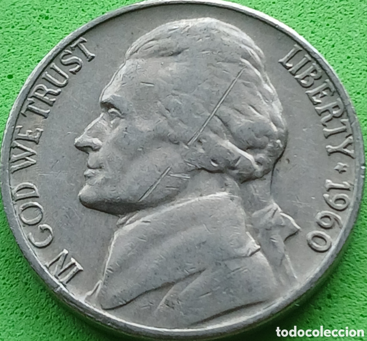 Monedas antiguas de Am&eacute;rica: USA five cents 1960 D km#A192