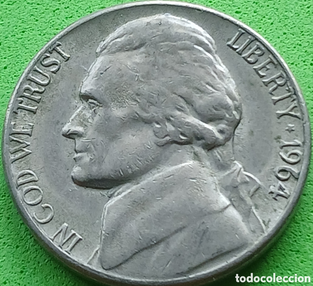 Monedas antiguas de Am&eacute;rica: USA five cents 1964 D km#A192