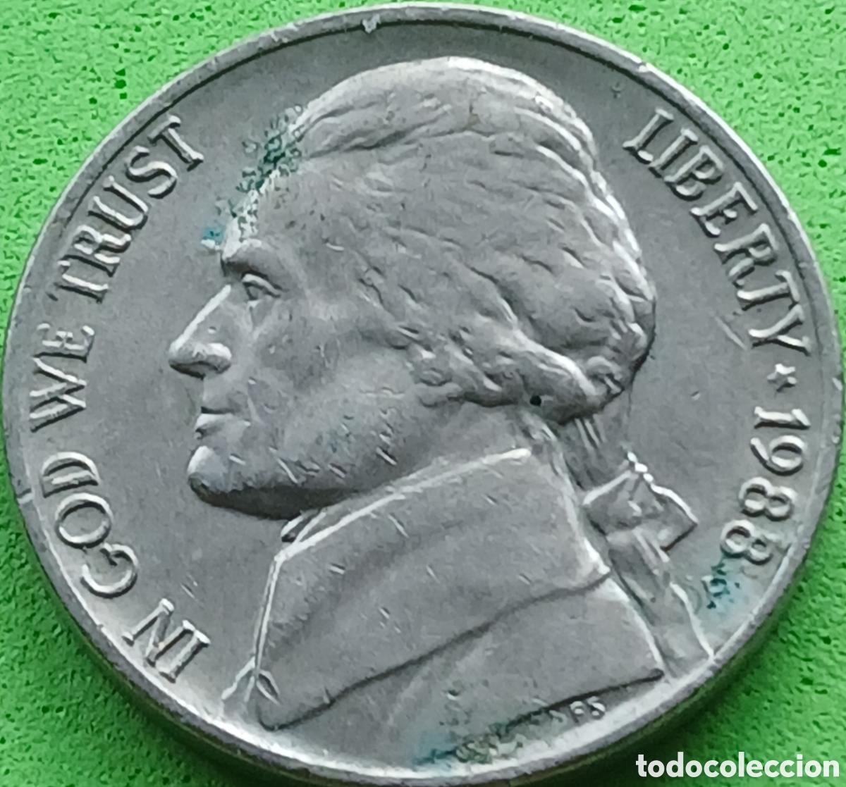 Monedas antiguas de Am&eacute;rica: USA five cents 1988 P km#A192