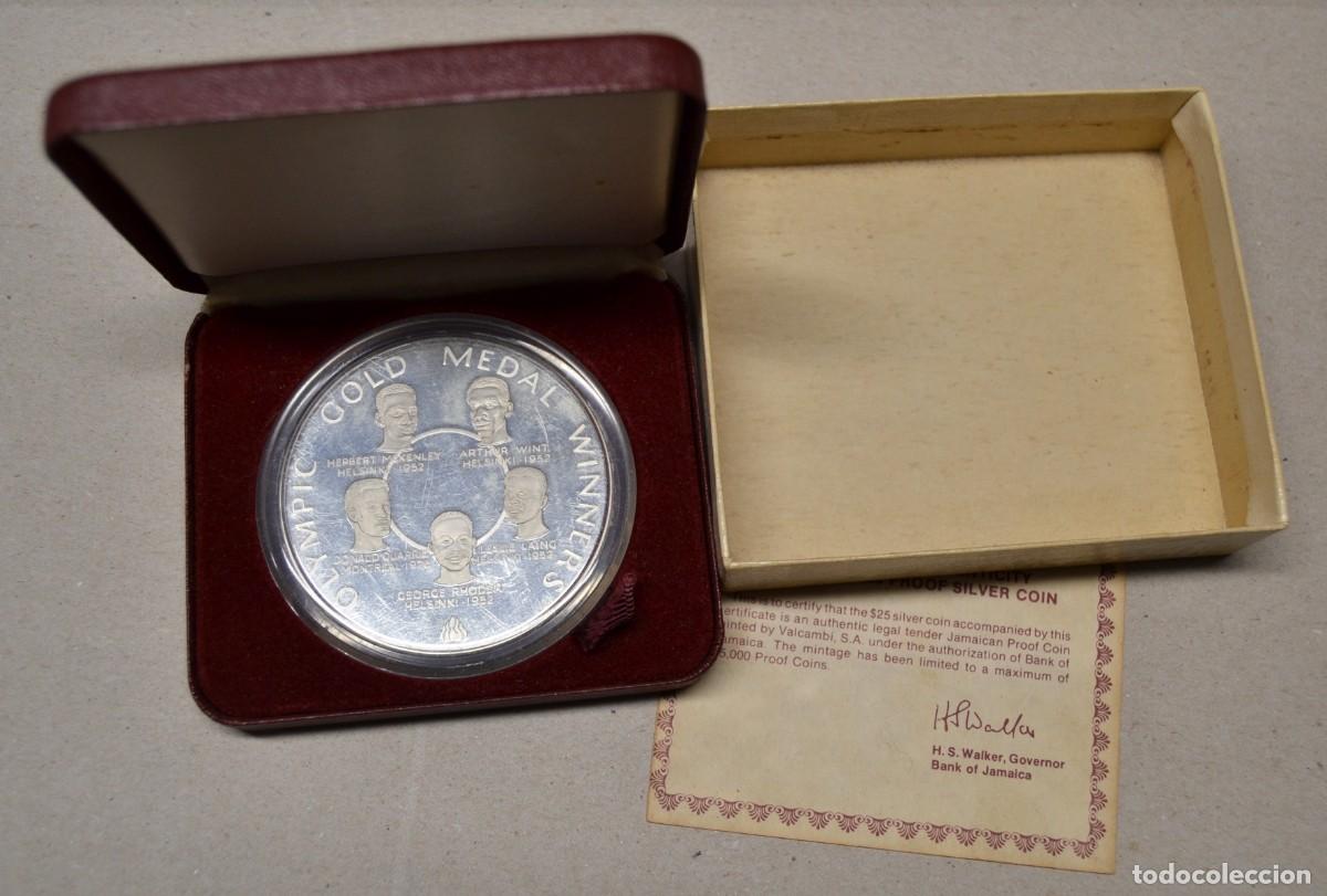 Monedas antiguas de Am&eacute;rica: JAMAICA - 25 DOLLAR 1980 - OLYMPIC GOLD MEDAL WINNERS CON CERTIFICADO Y ESTUCHE. LOTE 5740